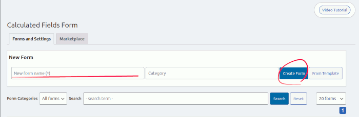 Calculated Fields Form新規作成画面
